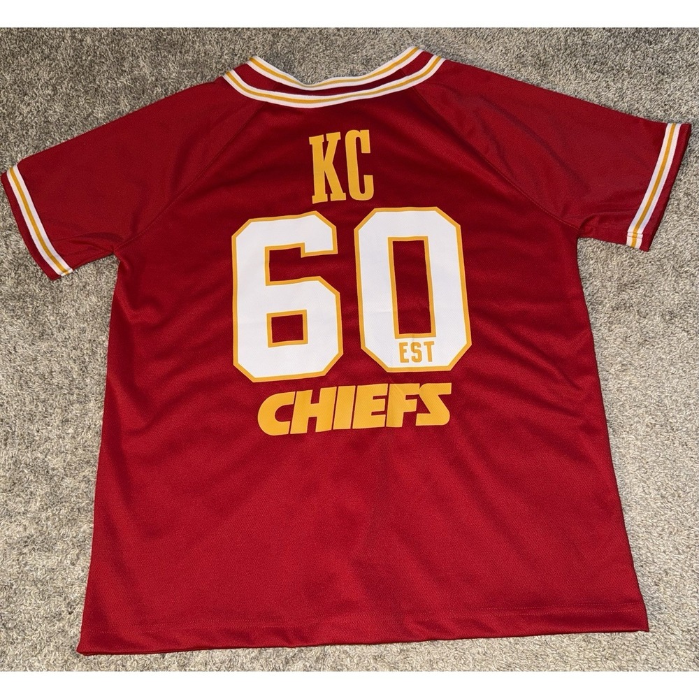 NFL Team Apparel Kansas City Chiefs Red Baseball Style Jersey Football Men's (M) - Picture 5 of 5